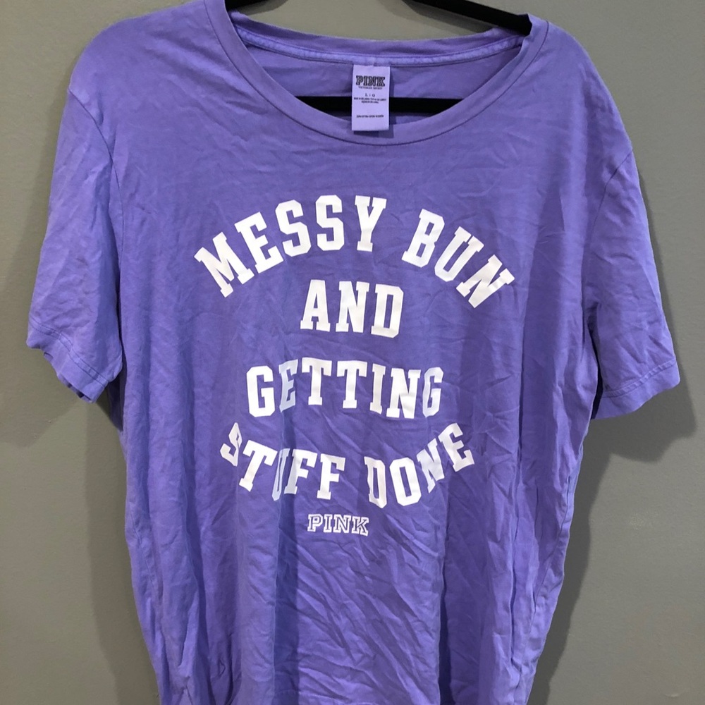 Messy Bun PINK Tee